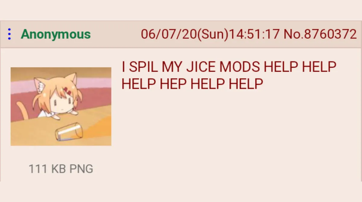 I SPIL MY JICE MODS HELP HELP