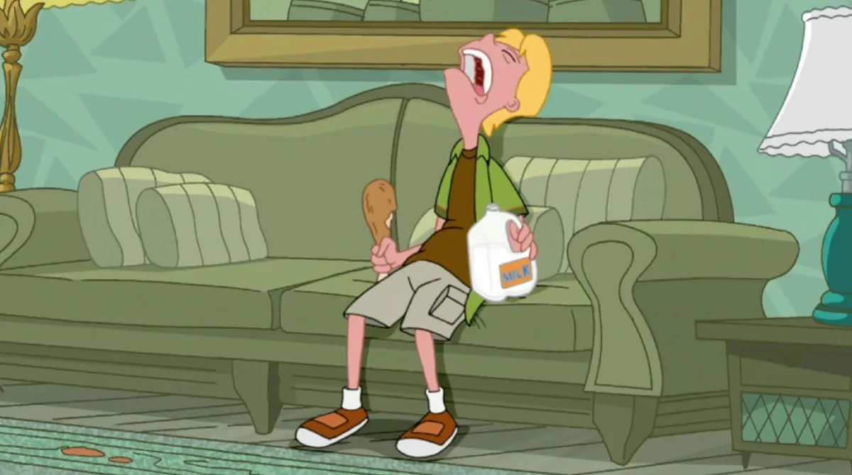 Jeremy Sleeping With Turkey Leg And Milk