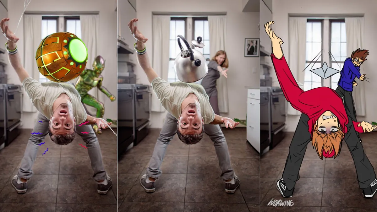 Man Dodging a Kettle