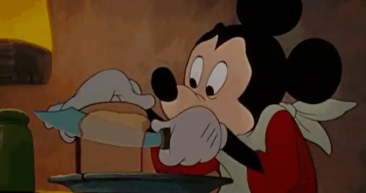 Mickey Mouse Slicing Bread Thinly