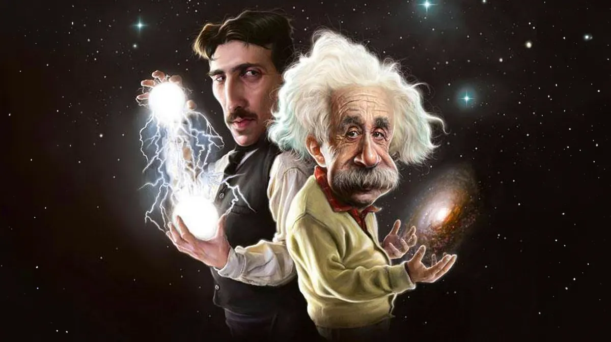 Nikola Tesla and Albert Einstein